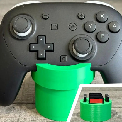 Game controller stand with green 3D-printed dock for Switch/Xbox controllers, FLIPSTYLEZLLC on Tampa Home & Garden Store