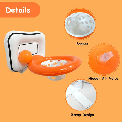 Mini inflatable basketball hoop FLIPSTYLEZLLC, white backboard, orange rim and ball on Tampa Home & Garden Store