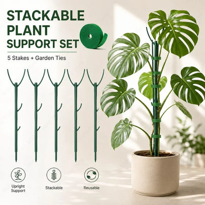 Tall Stackable Plant Support Stakes and Ties