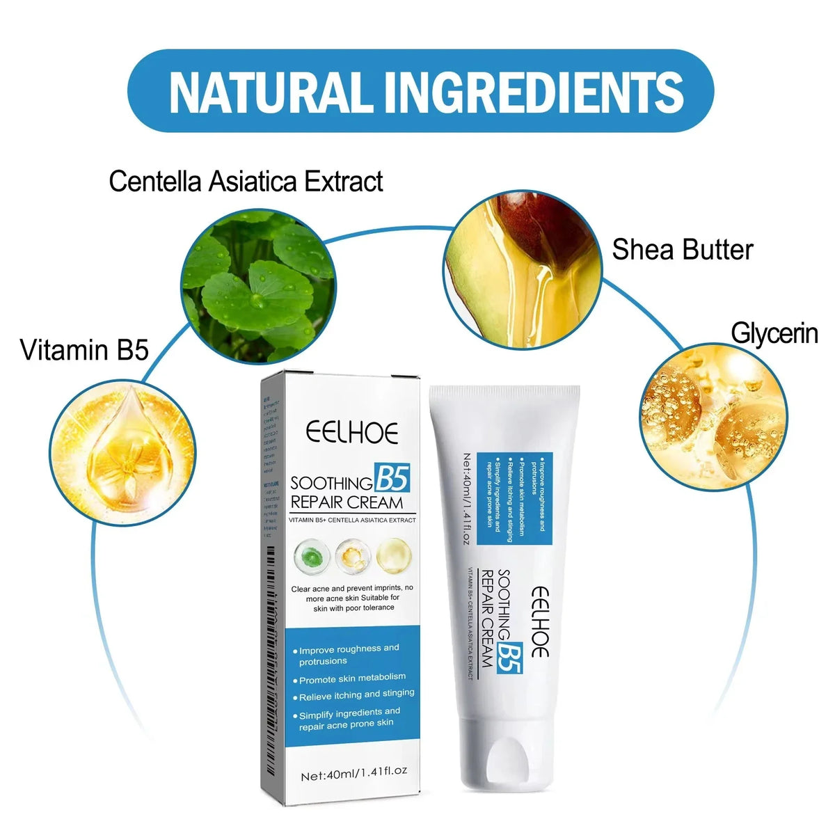 Silcy Skin B5 Repair Cream box and tube with Centella Asiatica Shea Butter on Tampa Home & Garden Store