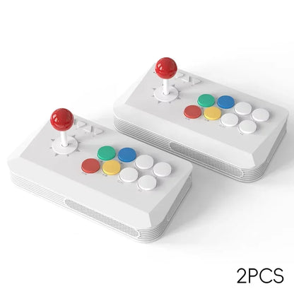 DATA FROG wireless arcade joystick pair, white controllers with red sticks and buttons, 2PCS on Tampa Home & Garden Store