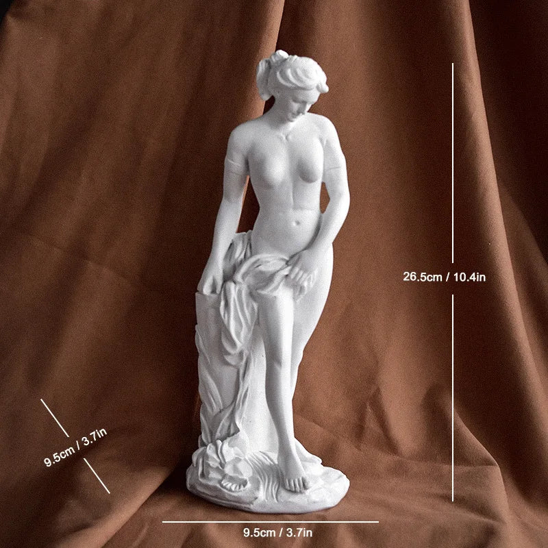 Perfecsy white resin Venus Emerging Goddess statue, classical Aphrodite decor, 26.5 cm tall on Tampa Home & Garden Store