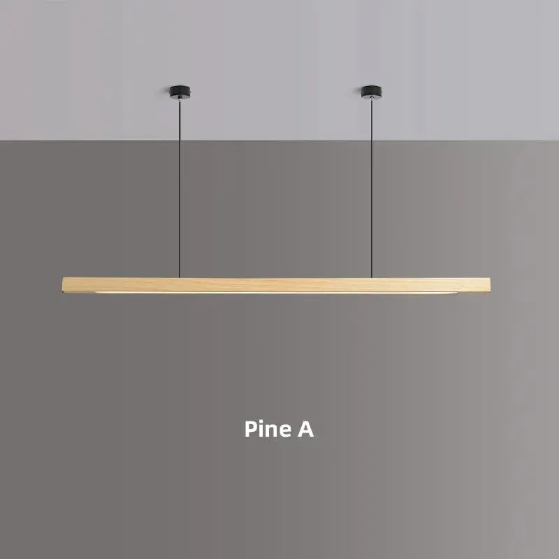 DecorBites Pine A linear LED pendant light in wood finish for kitchen island lighting on Tampa Home & Garden Store