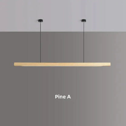DecorBites Pine A linear LED pendant light in wood finish for kitchen island lighting on Tampa Home & Garden Store