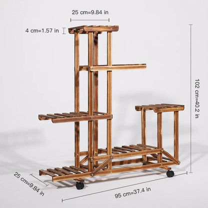6 Tier Wood Plant Stand and Storage Rack