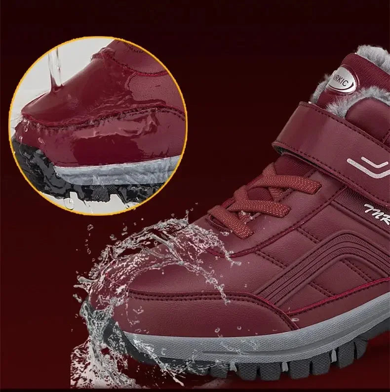 Mens burgundy waterproof winter snow boots with faux fur lining, UpTrend Deals on Tampa Home & Garden Store