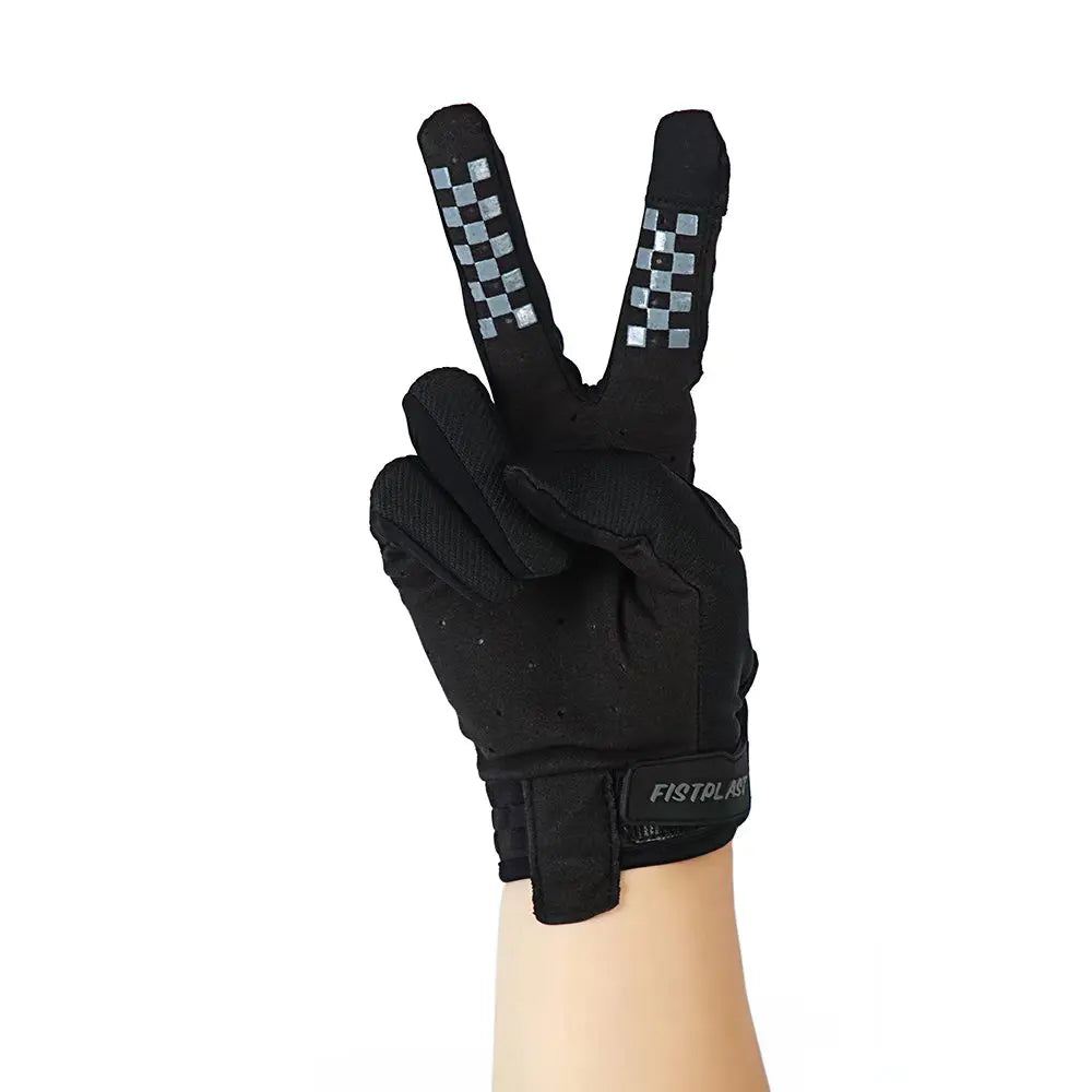 Six-color windproof anti-slip touchscreen gloves black checkered fingers by BikerZoneZ on Tampa Home & Garden Store