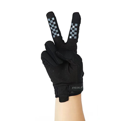 Six-color windproof anti-slip touchscreen gloves black checkered fingers by BikerZoneZ on Tampa Home & Garden Store