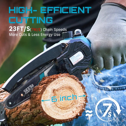 Seesii 6 Inch Cordless Chainsaw and Pruning Saw