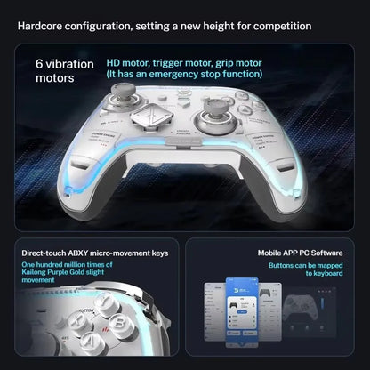 ZD Ultimate Legend Game Controller Elite RGB Bluetooth with six vibration motors, white blue on Tampa Home & Garden Store