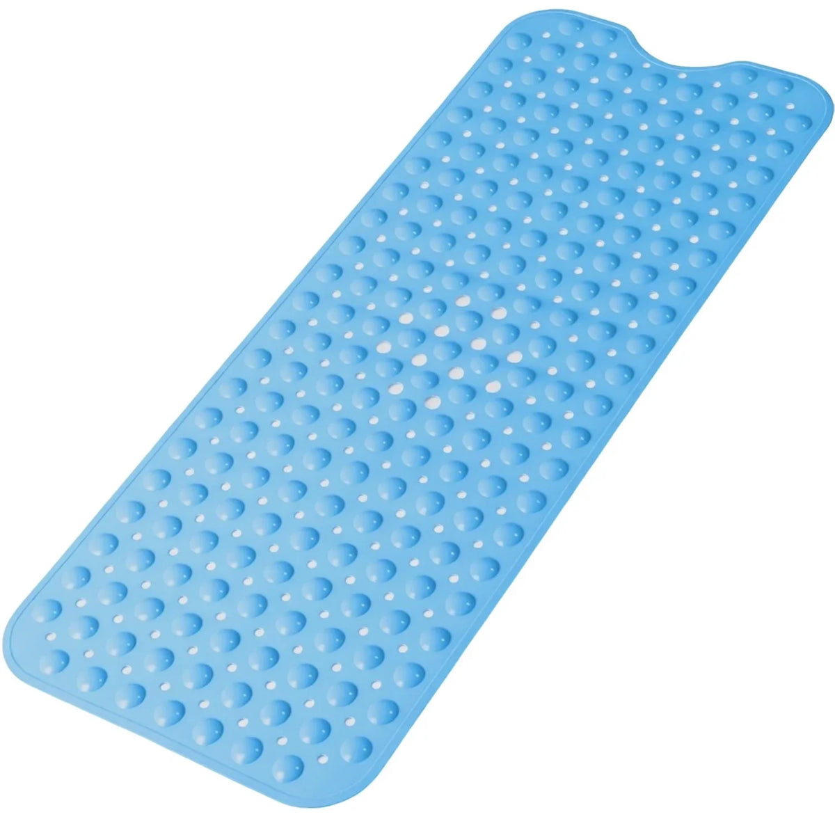 Blue silicone bathtub mat with raised suction cups and drainage holes, 40x100 cm, non-slip on Tampa Home & Garden Store