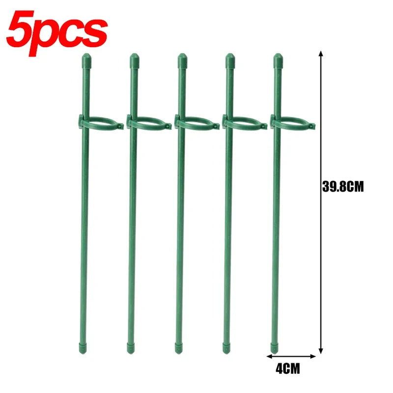 Green Adjustable Plant Support Rods and Clips
