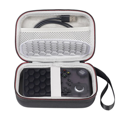 Hard-shell travel case for Anbernic RG40XXV handheld console by FLIPSTYLEZLLC, gray interior on Tampa Home & Garden Store