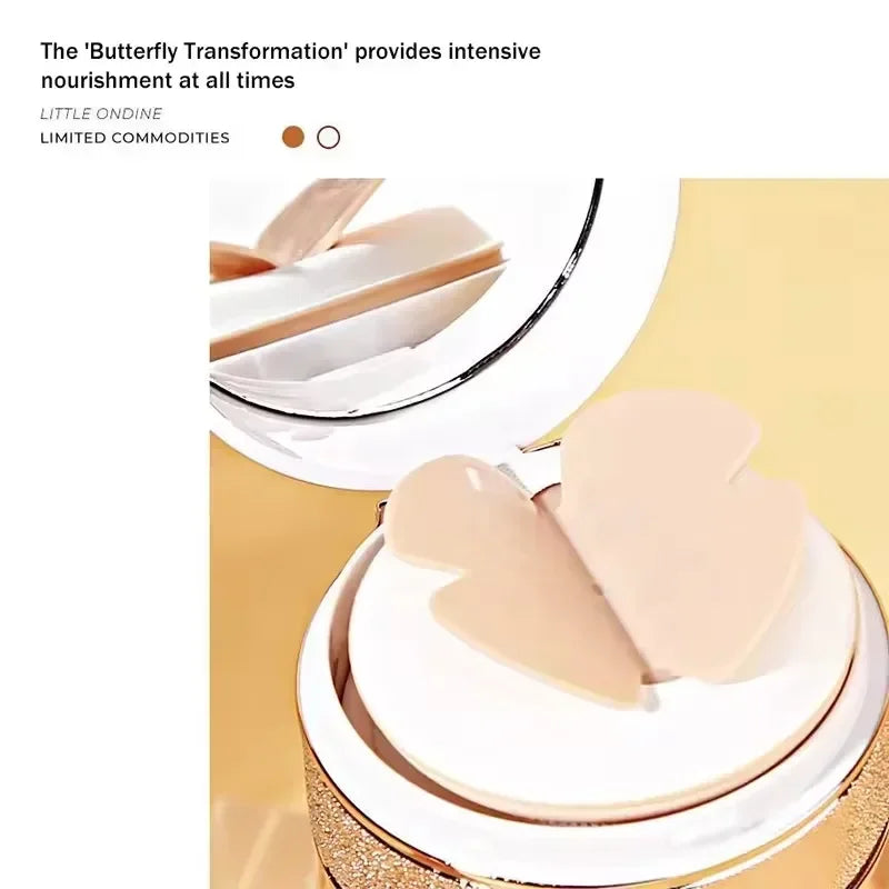 Silcy Skin Air Cushion BB Cream compact with butterfly powder puff, beige foundation on Tampa Home & Garden Store