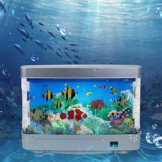Tropical Fish Tank Lamp Virtual Aquarium LED Night Light Kids Room Gift - Tampa Home & Garden Store