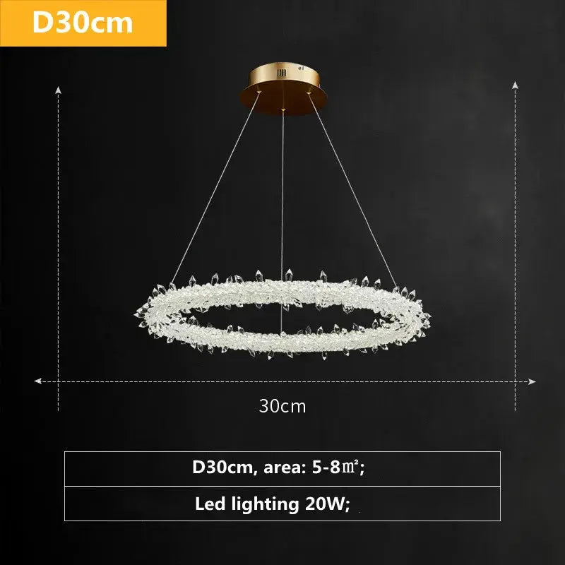 DecorBites Luxe Crystal Pendant Light chandelier 30cm crystal droplets dimmable LED 20W on Tampa Home & Garden Store