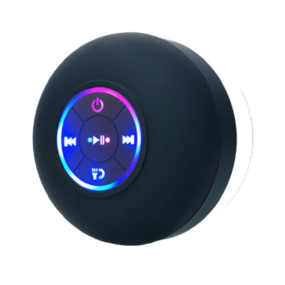 Portable Waterproof Bluetooth Speaker with LED Light Suction Cup Outdoor