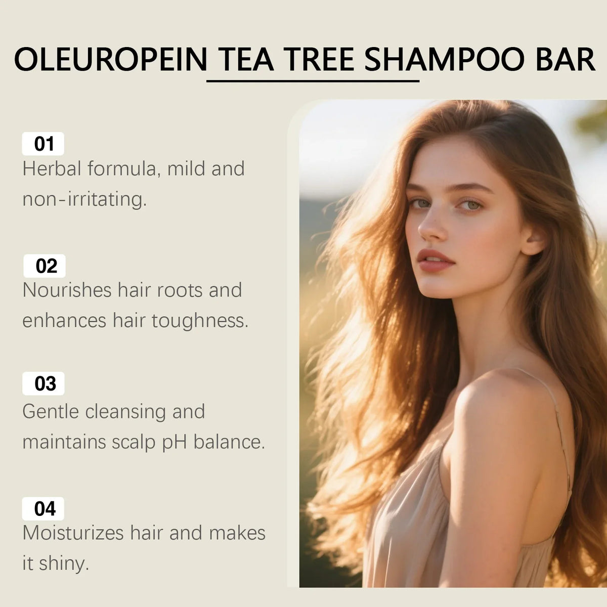 Herbal Dandruff Removal Shampoo Bar by Silcy Skin with tea tree oil infographic 01–04 on Tampa Home & Garden Store