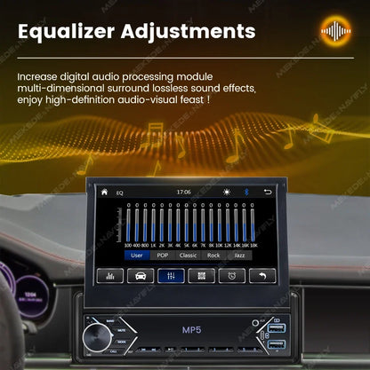 1-DIN 7in retractable car stereo MP5 CarPlay touchscreen equalizer by UpTrend Deals on Tampa Home & Garden Store