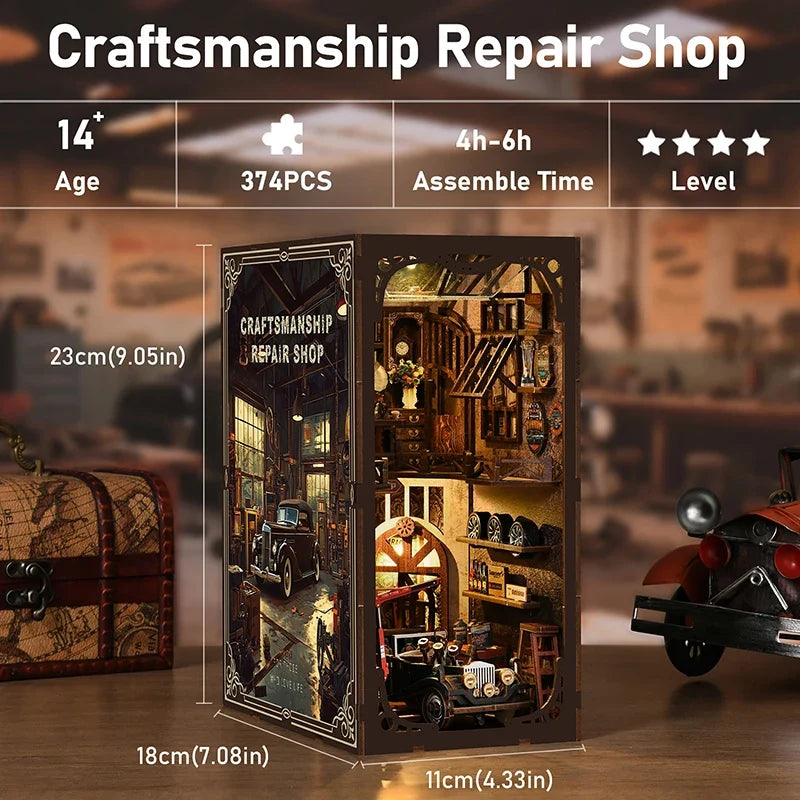 Perfecsy Master Mechanic Workshop DIY Kit miniature with mechanical elements in a repair shop on Tampa Home & Garden Store