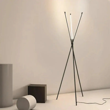 Decorbites Knox Tripod Floor Lamp with black tripod and slim LED tubes, home lighting on Tampa Home & Garden Store