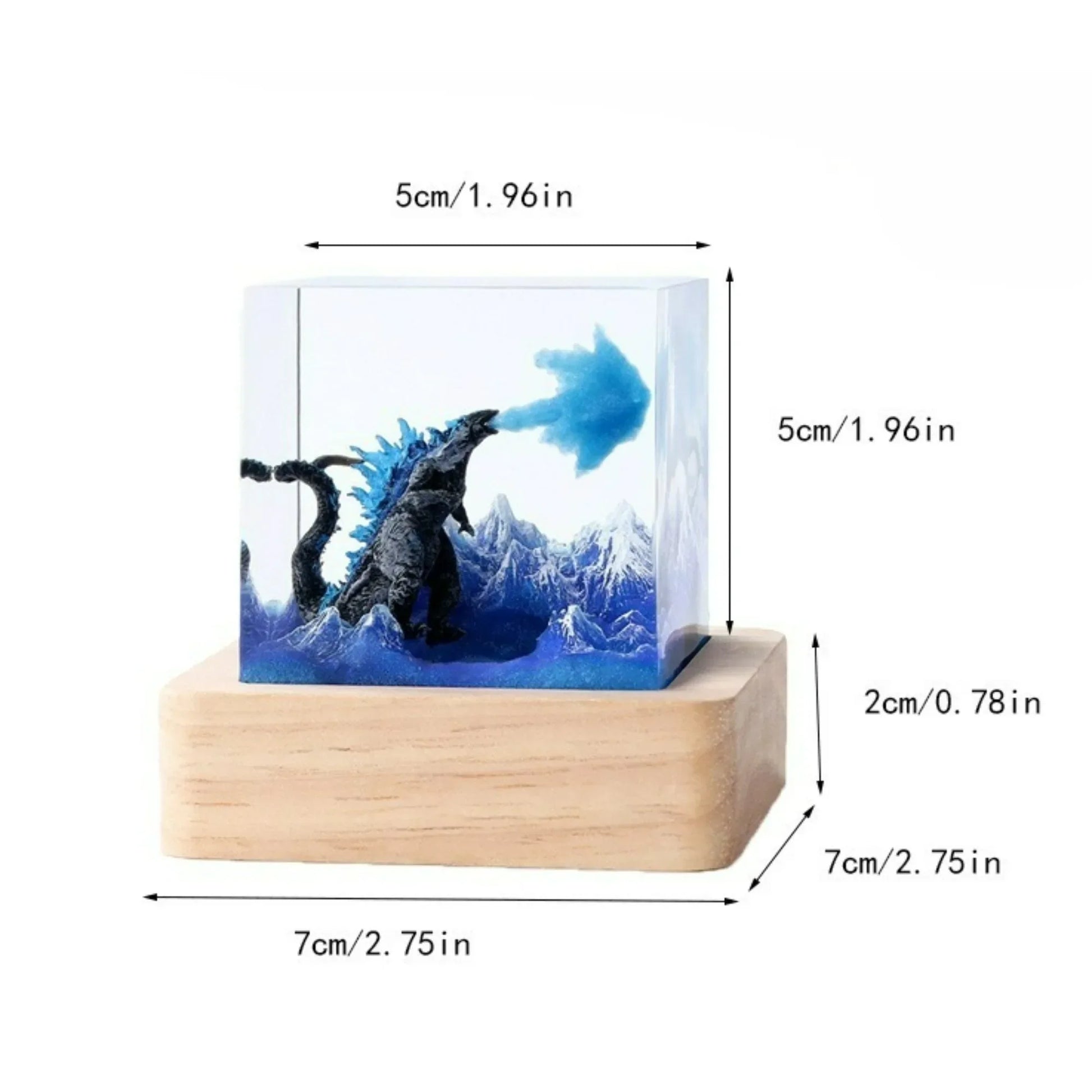 Seabed Exploration two divers resin table light by Perfecsy with ocean scene wooden base on Tampa Home & Garden Store