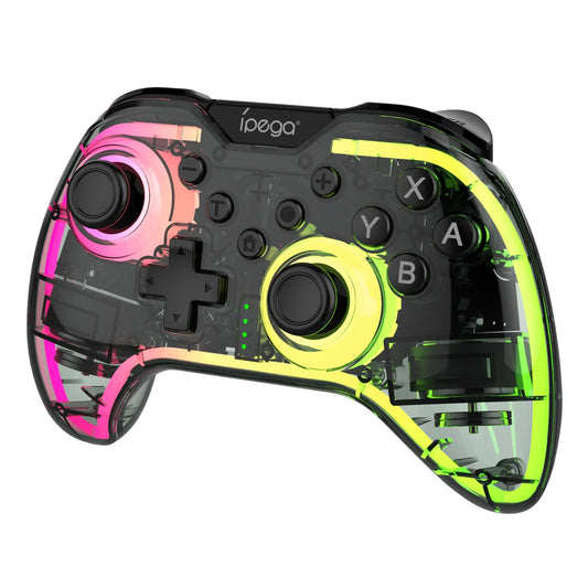 Wireless game controller SW123 by ipega for Switch/PC, transparent shell with RGB neon lighting on Tampa Home & Garden Store
