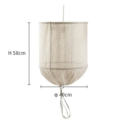 DecorBites Linen Cloth Pendant Light with natural linen shade, boho chandelier on Tampa Home & Garden Store