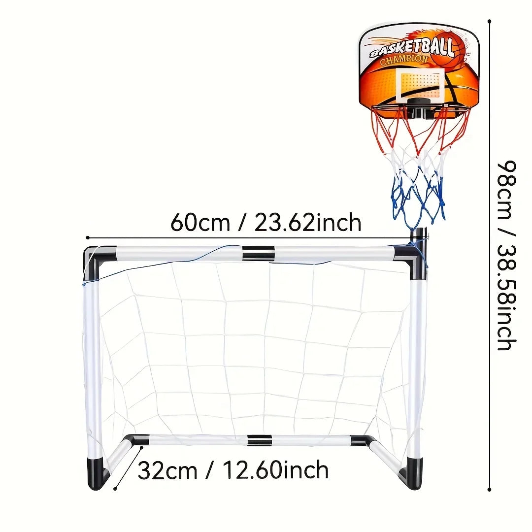 2-in-1 kids soccer goal and basketball hoop set, portable metal frame with net, FLIPSTYLEZLLC on Tampa Home & Garden Store