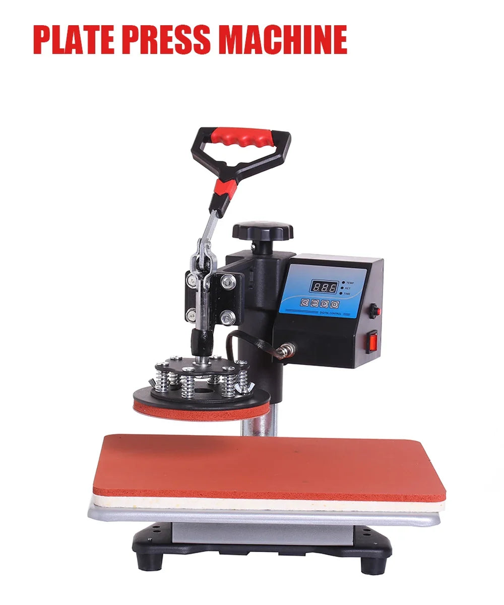 15-in-1 heat press machine by UpTrend Deals with digital display and red ergonomic handle on Tampa Home & Garden Store
