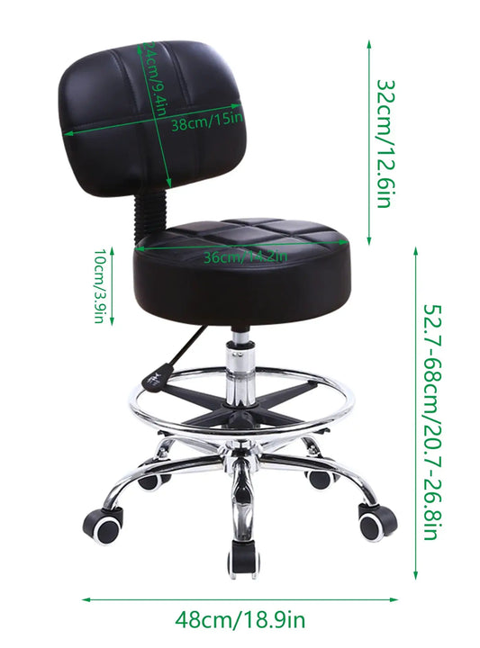 Swivel PU Leather Adjustable Drafting Chair with backrest and caster wheels Moktan Sabai on Tampa Home & Garden Store