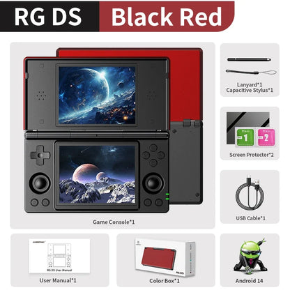 Anbernic RG DS Flip handheld console Black Red with 4 inch IPS HD dual screens FlipStylezLLC on Tampa Home & Garden Store