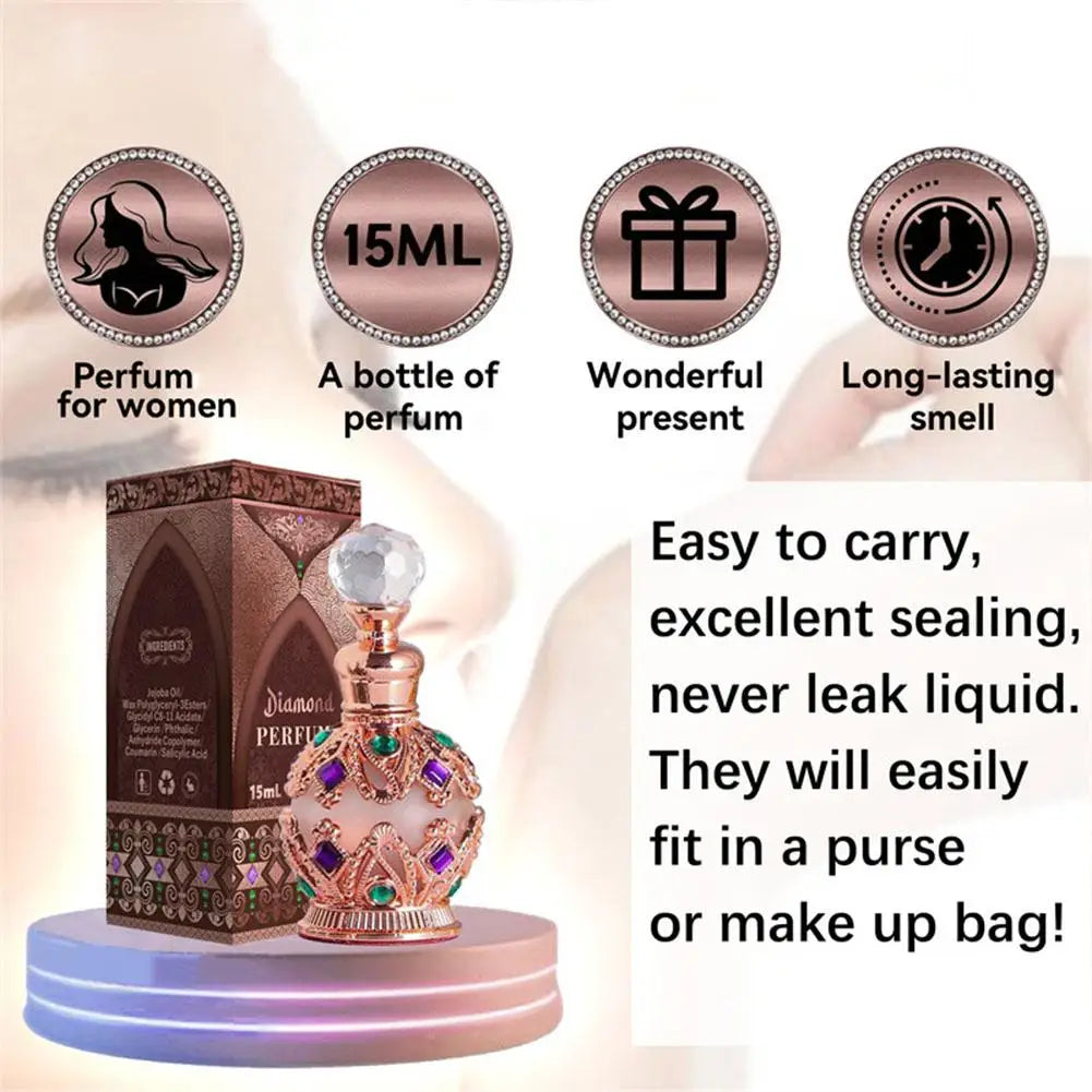 Silcy Skin Exotic Arabian Perfume for Women 15ML crown bottle with rose jasmine vanilla scent on Tampa Home & Garden Store