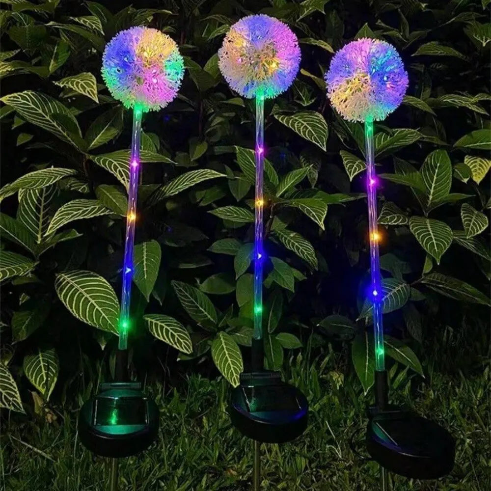 Perfecsy Solar LED Dandelion Lights, 3-pack rainbow garden stakes with waterproof heads on Tampa Home & Garden Store