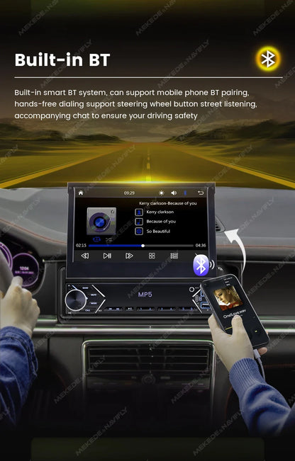 1-DIN 7in retractable car stereo Bluetooth MP5 with CarPlay by UpTrend Deals in-dash unit on Tampa Home & Garden Store