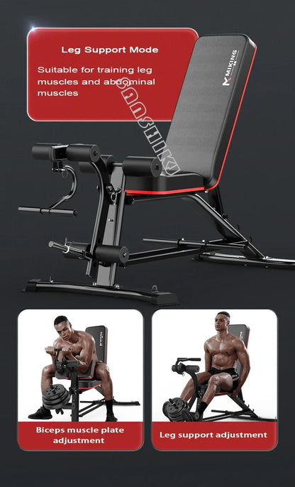 Multi-Function Weightlifting Bench by UpTrend with adjustable leg support and biceps plate on Tampa Home & Garden Store