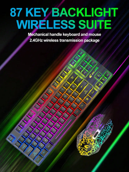 Free Wolf T87 wireless charging keyboard and mouse set with RGB backlit by FLIPSTYLEZLLC on Tampa Home & Garden Store