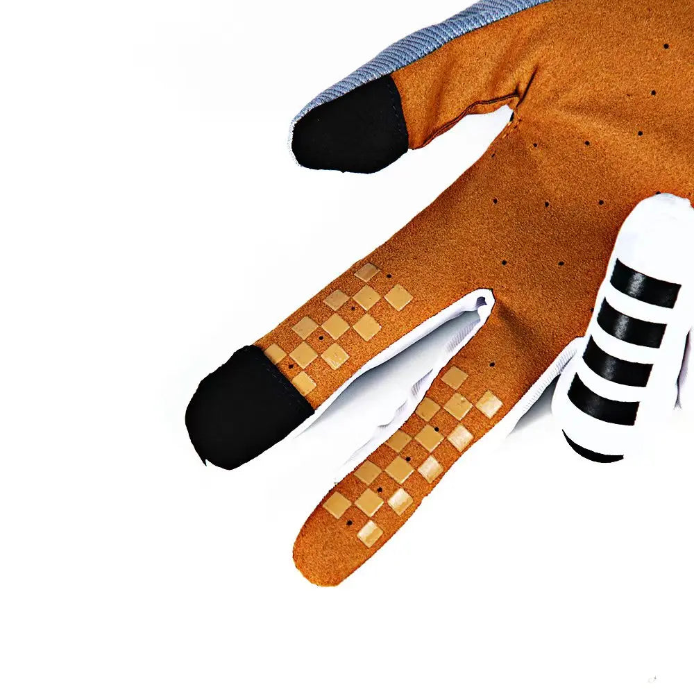 Six color Windproof Anti-slip Touch Screen Gloves orange suede palm with beige grip squares on Tampa Home & Garden Store
