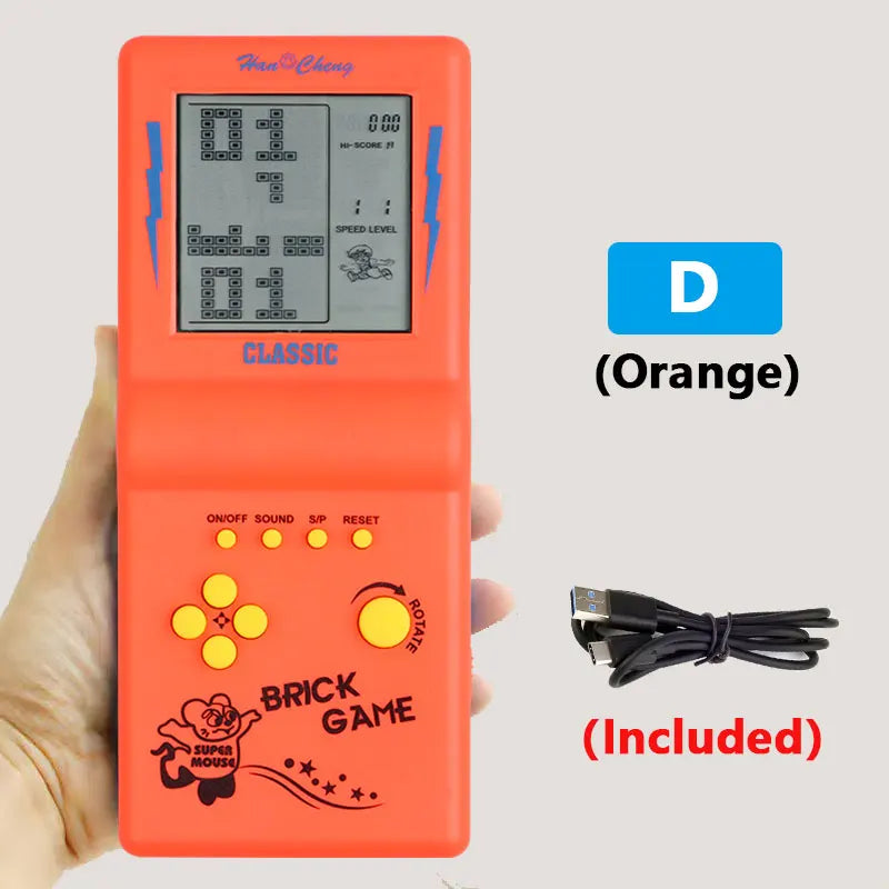 Rechargeable game console by FLIPSTYLEZLLC with Tetris bricks display USB-C cable included on Tampa Home & Garden Store