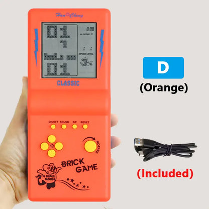 Rechargeable game console by FLIPSTYLEZLLC with Tetris bricks display USB-C cable included on Tampa Home & Garden Store