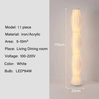 Perfecsy Nordic Grass Skirts LED Floor Lamp white iron/acrylic, 175cm tall for living room on Tampa Home & Garden Store