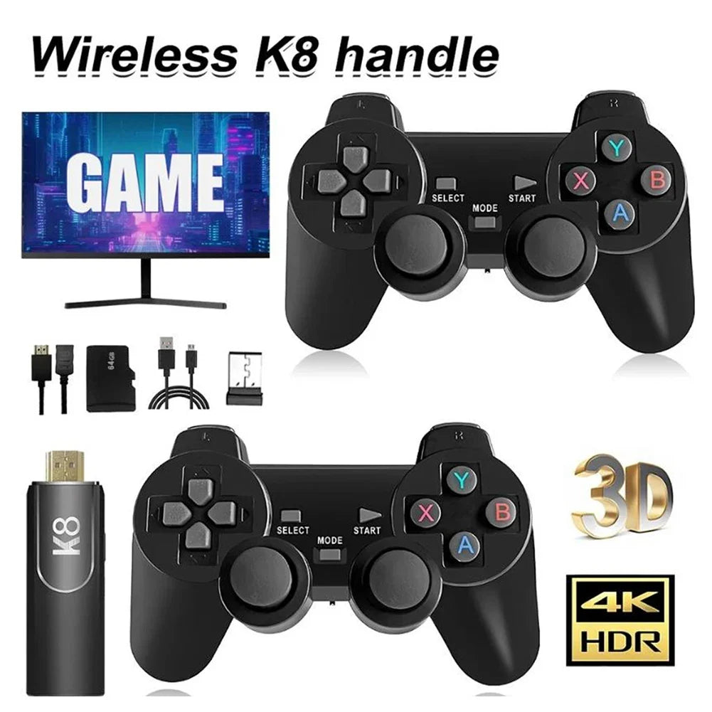 58000 Games handheld console with UpTrend Deals 256GB 4K HDR wireless gamepad, two black controllers for TV on Tampa Home & Garden Store