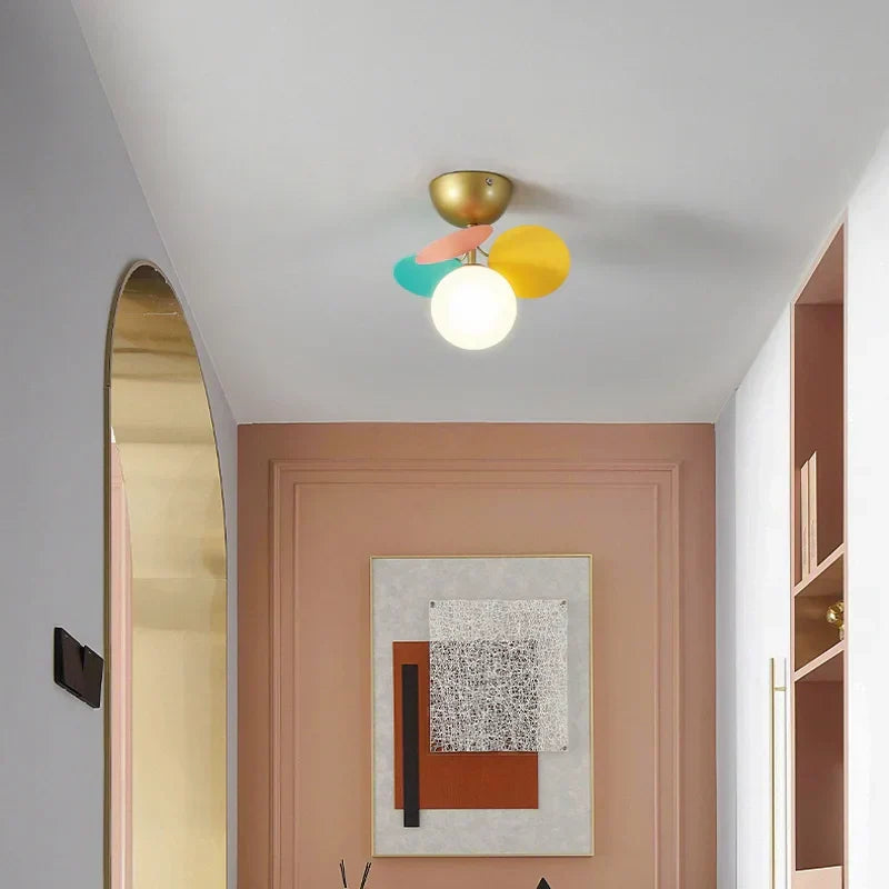 DecorBites Kids LED Ceiling Light iron sheet glass chandelier with multicolor disc accents on Tampa Home & Garden Store