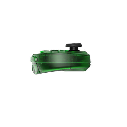 8Bitdo SN30 Pro Bluetooth gamepad in translucent green with black joystick, side view on Tampa Home & Garden Store