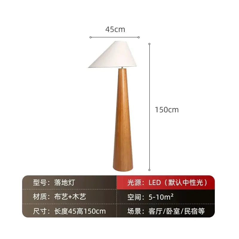 DecorBites Japanese Wooden Floor Lamp for Bedroom