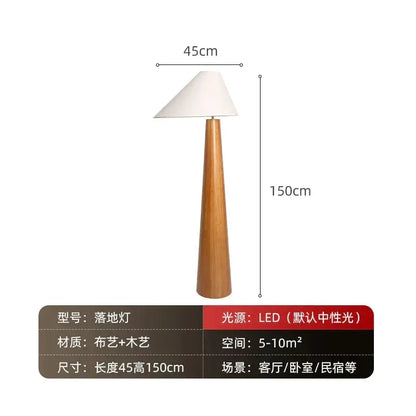 DecorBites Japanese Wooden Floor Lamp for Bedroom