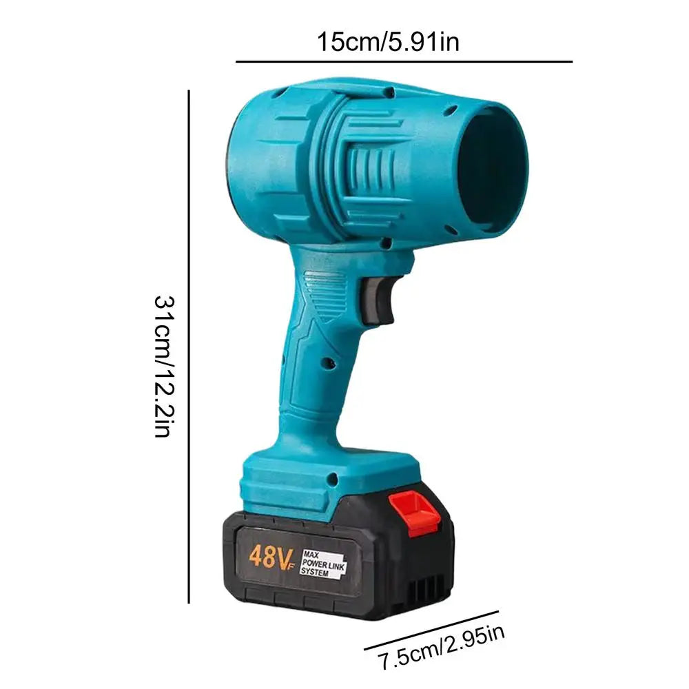 Cordless mini air blower handheld jet fan in teal with 48V battery pack UpTrend Deals on Tampa Home & Garden Store