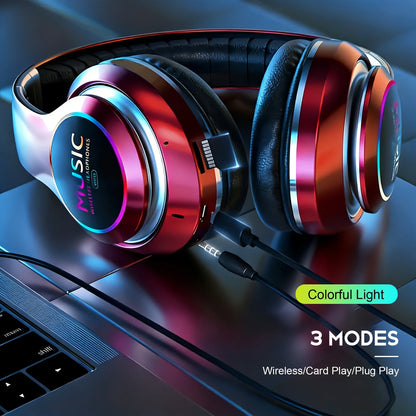 Wireless Bluetooth 5.0 HiFi on-ear headphones FLIPSTYLEZLLC in metallic red on Tampa Home & Garden Store