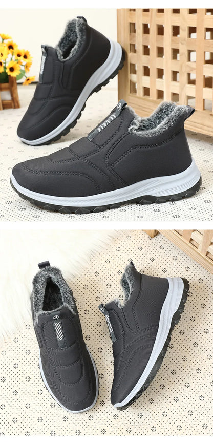Women's Winter Snow Boots UpTrend Deals, black slip-on plush fur lining and non-slip sole on Tampa Home & Garden Store