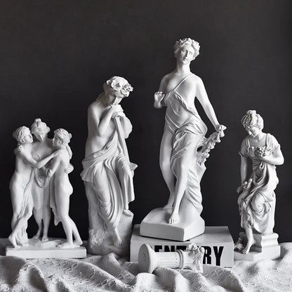 Venus Emerging Goddess resin sculpture set of five white statues by Perfecsy for decor on Tampa Home & Garden Store